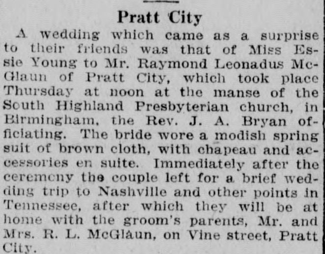 Essie Young-Raymond Leonadus McClaun